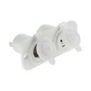 Панель с USB-разъемом 5В 2.1А и прикуривателем, белая