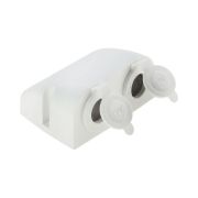 Разъем прикуривателя двойной для крепления на приборной панели, белый