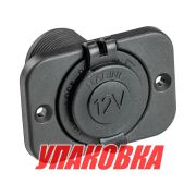 Разъем прикуривателя на панели, врезной, чёрный (упаковка из 10 шт.)