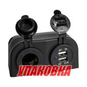 Панель с USB-разъемом 5в 2.1А и прикуривателем (упаковка из 10 шт.)