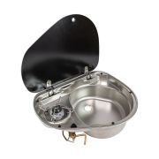 Плита газовая с мойкой правой, стеклянная крышка, Marine Rocket