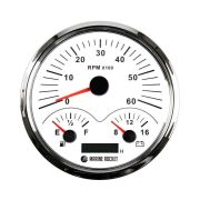 Прибор многофункциональный 4 в 1, белый циферблат, нержавеющий ободок, д. 110 мм, Marine Rocket