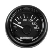 Указатель температуры двигателя 40-120 гр., черный циферблат, черный ободок, д. 52 мм, Marine Rocket