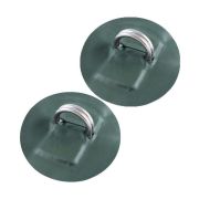 Кольцо D-образное двойное, малое, с зеленой накладкой, 2 шт
