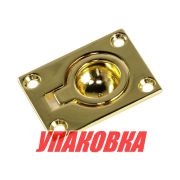 Ручка палубная потайная 51х38 мм, полированная латунь (упаковка из 10 шт.)