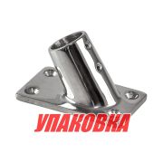 Основание стойки леера 7/8(22,2 мм), 60 град, прямоугольное (упаковка из 50 шт.)