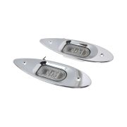 Огни ходовые врезные светодиодные, нержавеющий корпус