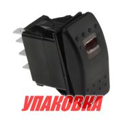 Переключатель трехпозиционный (ON)-OFF-ON 12 В/20А 7Р с подсветкой без фиксации 1 положения (упаковка из 25 шт.)