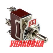 Тумблер трехпозиционный ON-OFF-(ON) 12 В/15А 3P (упаковка из 20 шт.)