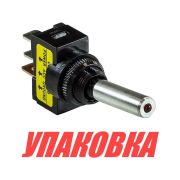 Тумблер двухпозиционный ON-OFF 12 В/16А 3P  с подсветкой (упаковка из 10 шт.)