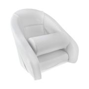 Кресло ROMEO мягкое, подставка, обивка белый винил