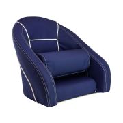Кресло ROMEO мягкое, подставка, обивка ткань Markilux темно-синяя