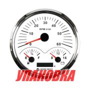 Прибор многофункциональный 4 в 1, белый циферблат, нержавеющий ободок, д. 110 мм, Marine Rocket (упаковка из 8 шт.)