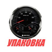 Прибор многофункциональный 4 в 1, черный циферблат, нержавеющий ободок, д. 110 мм, Marine Rocket (упаковка из 8 шт.)