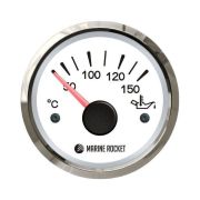 Указатель температуры масла 50-150 гр., белый циферблат, нержавеющий ободок, д. 52 мм, Marine Rocket