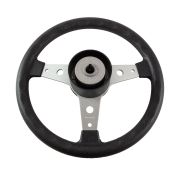 Рулевое колесо DELFINO обод черный, спицы серебряные д. 340 мм, уцененное