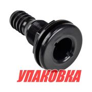 Разъем водосброса пластиковый под шланг 25 мм, черный (упаковка из 30 шт.)