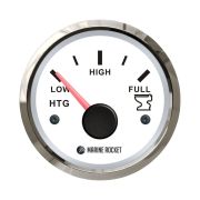 Указатель уровня сточных вод 0-190 Ом (ЕВРО), белый циферблат, нержавеющий ободок, д. 52 мм, Marine Rocket