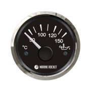 Указатель температуры масла 50-150 гр., черный циферблат, нержавеющий ободок, д. 52 мм, Marine Rocket