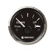 Трим-указатель 0-190 Ом, черный циферблат, нержавеющий ободок, д. 52 мм, Marine Rocket