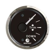 Трим-указатель 0-190 Ом, черный циферблат, нержавеющий ободок, д. 52 мм, Marine Rocket