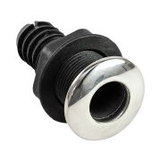 Разъем водосброса пластиковый с крышкой из нержавеющей стали под шланг 25,4 мм, черный