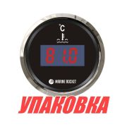 Указатель температуры двигателя цифровой 25-120 гр., черный циферблат, нержавеющий ободок, д. 52 мм, Marine Rocket (упаковка из 10 шт.)