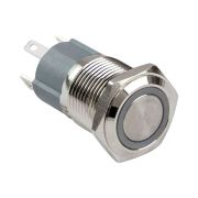 Кнопка без фиксации, подсветка синяя, 12 В, д.16 мм, Marine Rocket