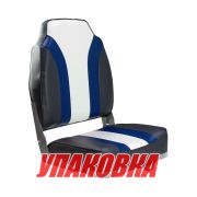 Кресло мягкое складное Rainbow, обивка винил, цвет угольный/синий/белый, Marine Rocket (упаковка из 4 шт.)