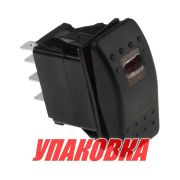 Переключатель трехпозиционный (ON)-OFF-ON 12 В/20А 7Р с подсветкой без фиксации 1 положения (упаковка из 10 шт.)