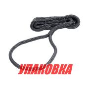 Веревка из сверхпрочного полиэфира с огонами для крепления кранца, d6 мм, L1,5 м, черный (упаковка из 4 шт.)