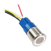 Кнопка с фиксацией в комплекте с контактным разъемом, 12/24 В 5А, OFF-ON 5P, D19 белая подсветка