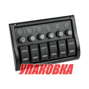 Панель бортового питания 6 переключателей, индикация, автоматы (упаковка из 6 шт.)