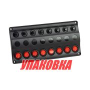 Панель бортового питания 8 переключателей, индикация, автоматы (упаковка из 6 шт.)