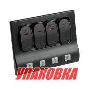 Панель бортового питания 4 переключателя, индикация, автоматы (упаковка из 6 шт.)