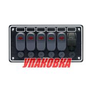 Панель бортового питания 5 переключателей, USB зарядка (упаковка из 6 шт.)