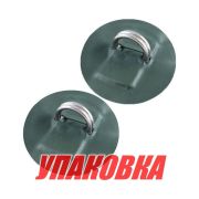 Кольцо D-образное двойное, малое, с зеленой накладкой, 2 шт (упаковка из 10 шт.)