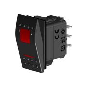 Переключатель трехпозиционный ON-OFF-ON 4Р с подсветкой, Marine Rocket