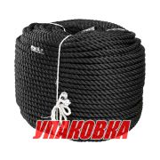 Веревка 3-прядная d14мм, L150м, черный, Marine Rocket (упаковка из 2 шт.)
