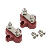 Клемма-штифт двойная, M6, красная/красная
