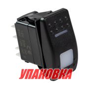 Переключатель трехпозиционный (ON)-OFF-(ON) 12В/20А 5р с подсветкой (упаковка из 10 шт.)