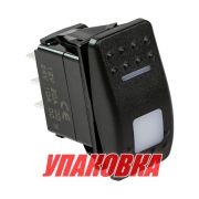 Переключатель трехпозиционный (ON)-OFF-(ON) 12В/20А 7р с подсветкой (упаковка из 10 шт.)