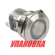 Кнопка без фиксации, подсветка белая, 12 В, д. 22 мм, Marine Rocket (упаковка из 10 шт.)