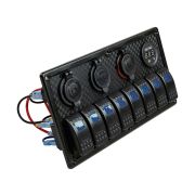 Панель бортового питания 8 переключателей, USB зарядка, розетка, вольтметр, прикуриватель