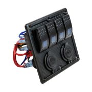 Панель бортового питания 4 переключателя, USB зарядка, разъем прикуривателя