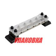 Колодка распределительная электромонтажная с защитной крышкой, 2 планки по 6 контактов (упаковка из 4 шт.)