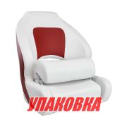 Кресло с болстером Premium Captain's Bucket, обивка винил, цвет белый/красный, Marine Rocket (упаковка из 2 шт.)