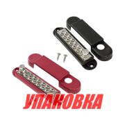 Колодка распределительная электромонтажная, 12 контактов, черная/красная (упаковка из 4 шт.)