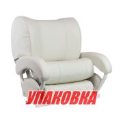 Кресло с перекидной спинкой и болстером, обивка винил, цвет белый (упаковка из 2 шт.)
