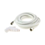 Лейка душа пластиковая белая, шланг 5 м